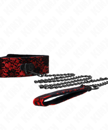 KINK - COLAR DE RENDA COM CINTO COM CINTO DE COURO REAL 105 CM / 44 X 5,5 CM