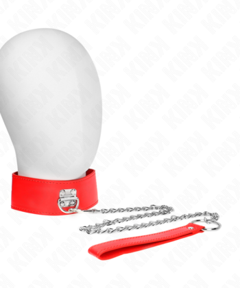 KINK - COLAR COM CINTO 65 CM COM ALÇA LARGA VERMELHA AJUSTÁVEL 33,5-41 CM X 5 CM