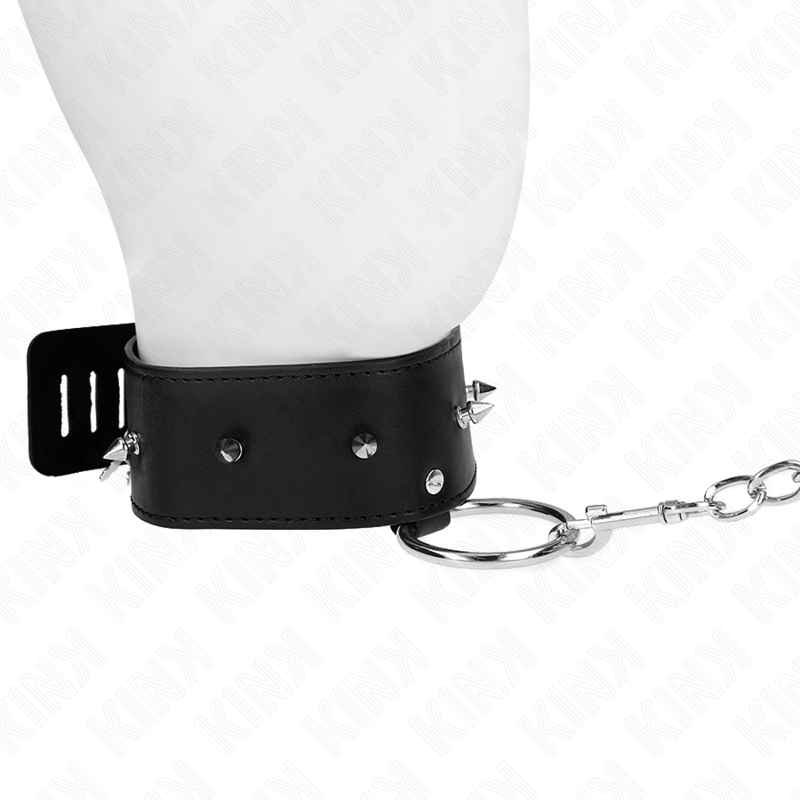 KINK - COLAR 65 CM COM TRELA COM PREGOS PRATA MODELO 2 AJUSTÁVEL 36-43 CM X 5 CM - Image 2