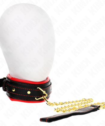 KINK - COLAR COM ESPONJA ALÇA DE IMITAÇÃO DE COURO MODELO 2 AJUSTÁVEL 37-54 CM X 3 CM