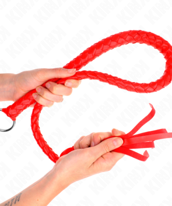 KINK - CHICOTE DE SERPENTE COM ANEL DE MÃO VERMELHO 65 CM