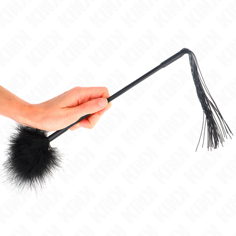KINK - CHICOTE DE SILICONE COM PENAS PARA CÓCEGAS 47 CM - Imagem 3