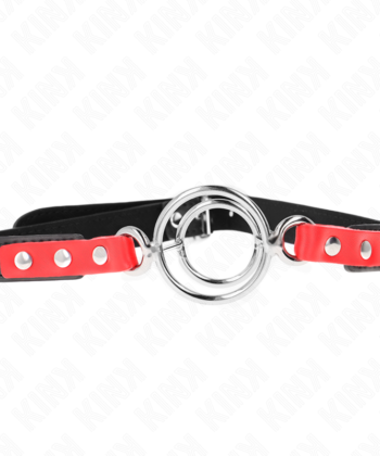 KINK - GAG COM MÚLTIPLOS O-RINGS 4 / 4,8 CM VERMELHO 38 X 56 CM
