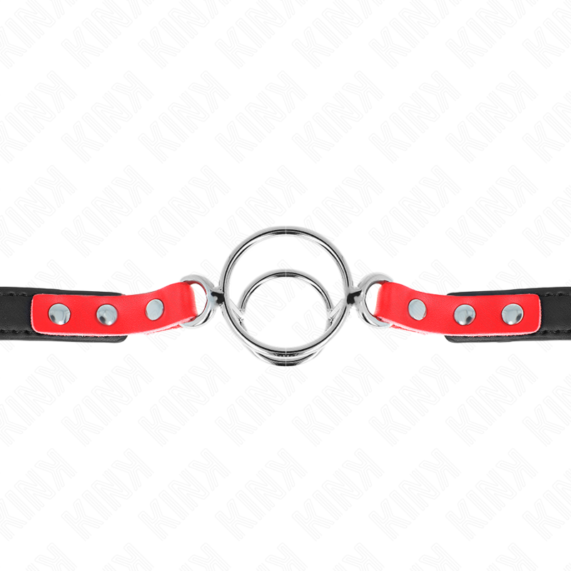KINK - GAG COM MÚLTIPLOS O-RINGS 4 / 4,8 CM VERMELHO 38 X 56 CM - Imagem 4
