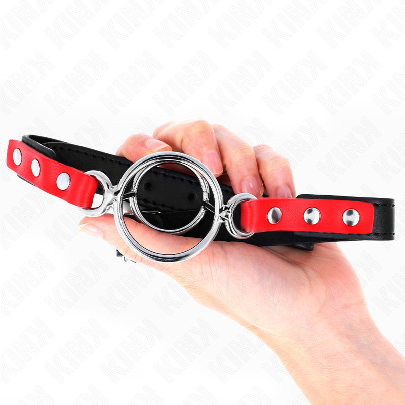 KINK - GAG COM MÚLTIPLOS O-RINGS 4 / 4,8 CM VERMELHO 38 X 56 CM - Imagem 3