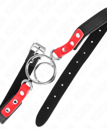 Visão alternativa de KINK - GAG COM MÚLTIPLOS O-RINGS 4 / 4,8 CM VERMELHO 38 X 56 CM