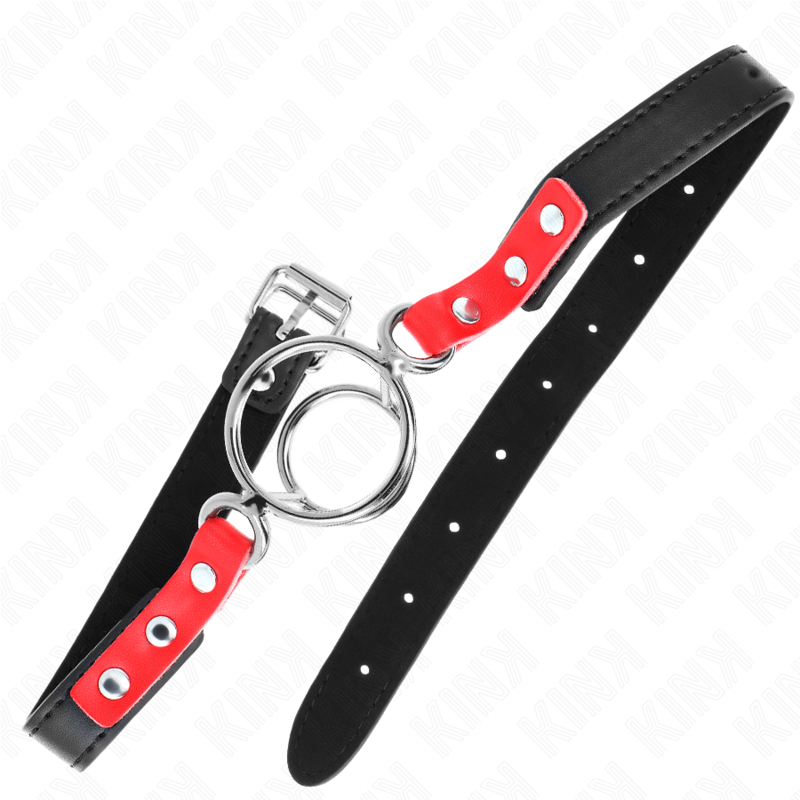 KINK - GAG COM MÚLTIPLOS O-RINGS 4 / 4,8 CM VERMELHO 38 X 56 CM - Imagem 2