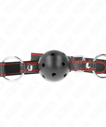 KINK - MORDAÇA DE BOLA PRETA OCA DURO MODELO 2 65 x 2,5 CM