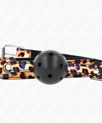 KINK - BOLA RESPIRÁVEL LEOPARDO 4,5 CM MORDAÇA 65 x 2,5 CM