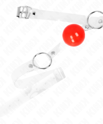 Visão alternativa de KINK - BOLA PVC TRANSPARENTE VERMELHA MORDAÇA 4 CM AJUSTÁVEL