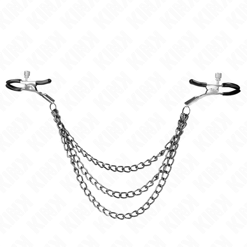 KINK - PINÇAS PARA BICOS COM 3 CORRENTES PRETAS 20/23/28 CM - Image 2