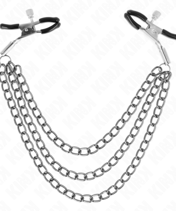 KINK - PINÇAS PARA BICOS COM 3 CORRENTES PRETAS 20/23/28 CM