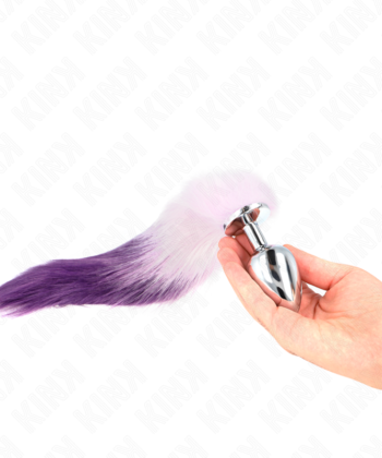 KINK - PLUG ANAL TAMANHO L 10 X 4 CM COM CAUDA SINTÉTICA 40 CM ROXO