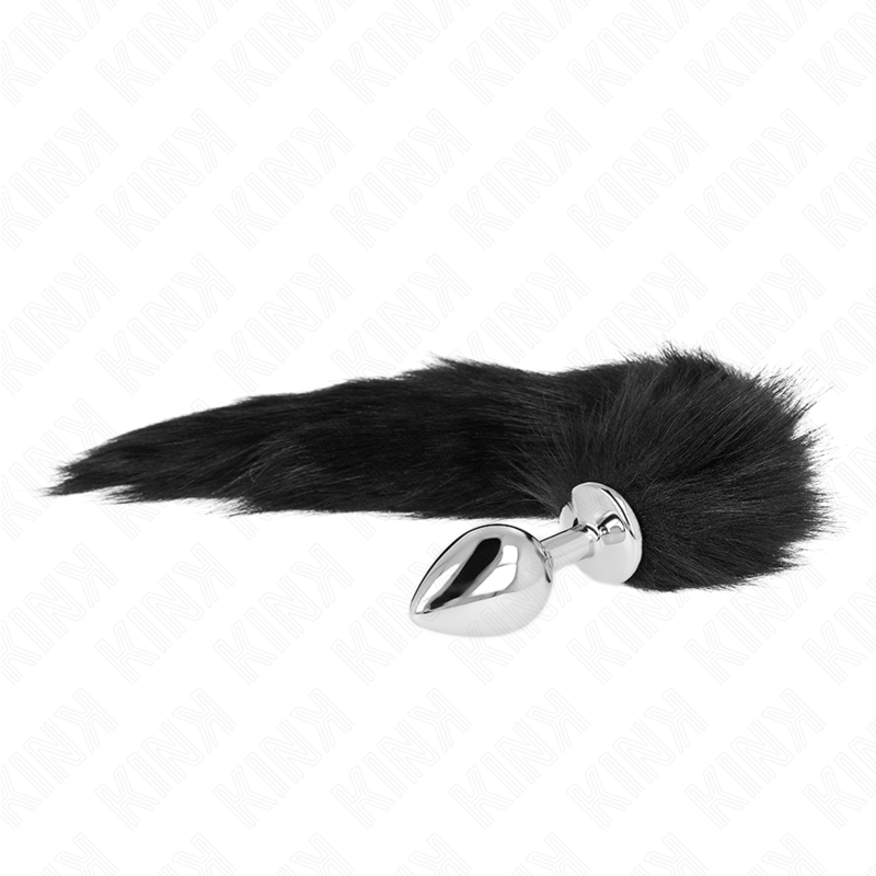 KINK - PLUG ANAL TAMANHO M 8 X 3,5 CM COM CAUDA SINTÉTICA 40 CM PRETO - Imagem 4