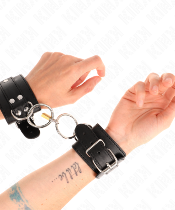 KINK - RETENÇÕES DE PULSO BLOQUEADAS O-RING PRETO AJUSTÁVEIS 20-28 CM X 5,5 CM