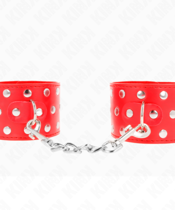 Visão alternativa de KINK - RETENÇÕES DE PULSO COM SNAP FASTEN COMPLETO DE REBITES VERMELHO AJUSTÁVEL 19-24 CM X 5,5 CM