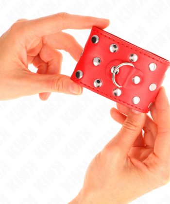 KINK - RETENÇÕES DE PULSO COM SNAP FASTEN COMPLETO DE REBITES VERMELHO AJUSTÁVEL 19-24 CM X 5,5 CM - Image 4