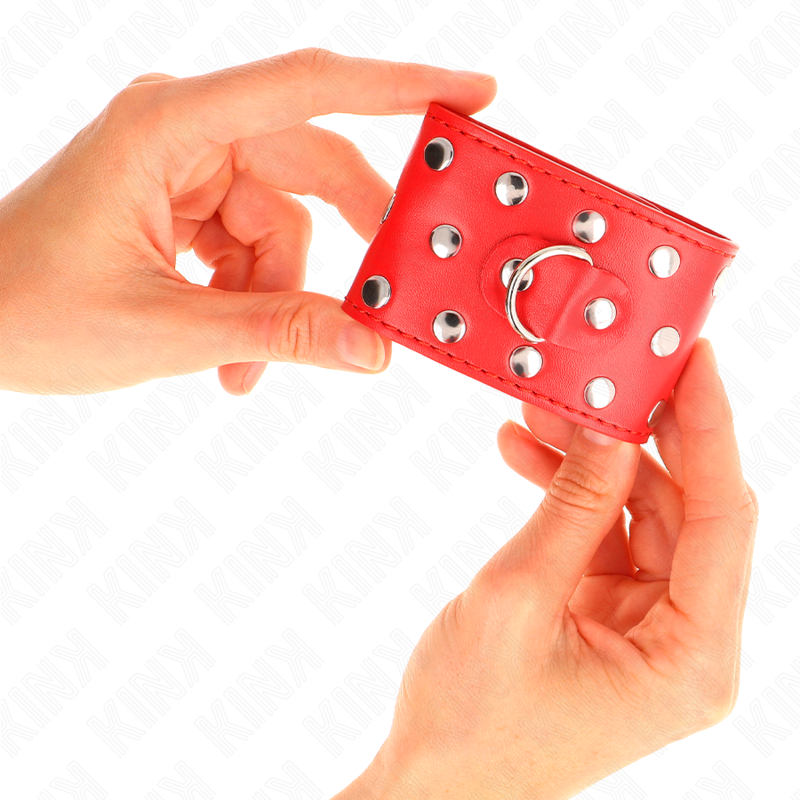 KINK - RETENÇÕES DE PULSO COM SNAP FASTEN COMPLETO DE REBITES VERMELHO AJUSTÁVEL 19-24 CM X 5,5 CM - Imagem 4