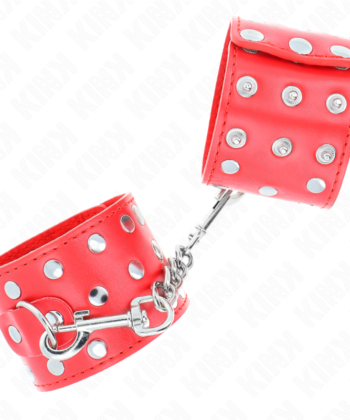 KINK - RETENÇÕES DE PULSO COM SNAP FASTEN COMPLETO DE REBITES VERMELHO AJUSTÁVEL 19-24 CM X 5,5 CM - Image 3