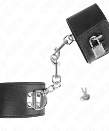 KINK - PULSO COM FECHO DE CADEADO PRETO AJUSTÁVEL 16-23 CM X 5,5 CM - Imagem 3