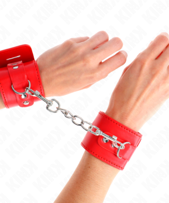 KINK - PUNHOS COM FECHO DE CADEADO VERMELHO AJUSTÁVEL 16-23 CM X 5,5 CM