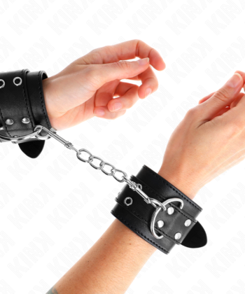 KINK - PUNHOS COM FIVELA DUPLA PRETO AJUSTÁVEIS 19-26 CM