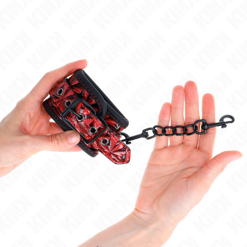 KINK - PULSO PADRÃO DIAMANTE VERMELHO ESCURO AJUSTÁVEL 17-26 CM X 5,5 CM - Imagem 4
