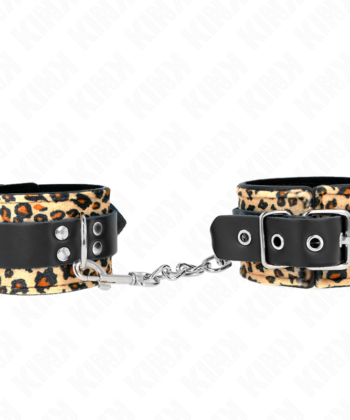 Visão alternativa de KINK - RETENÇÃO DE PULSO DE COURO REAL LEOPARDO AJUSTÁVEL 18-29 CM X 5,5 CM