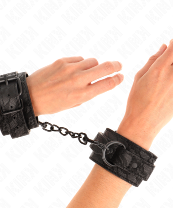 KINK - PUNHOS COBERTOS DE RENDA ESCURA AJUSTÁVEIS PRETO 19-26 CM