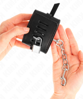 KINK - REMOÇÕES DE PULSO COM BLOQUEIO DELUXE PRETO AJUSTÁVEIS 14,5-21 CM X 6 CM - Imagem 4