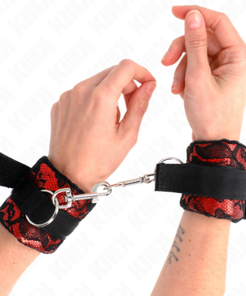KINK - RESTRIÇÕES DE PULSO SCANDAL VERMELHO-PRETO