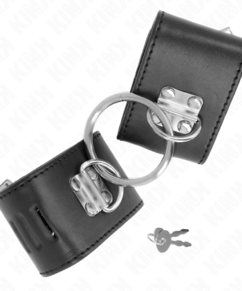 Visão alternativa de KINK - PULSO FIXO COM ANEL E FECHAMENTO DE CADEADO PRETO AJUSTÁVEL 16-23 CM X 5,5 CM