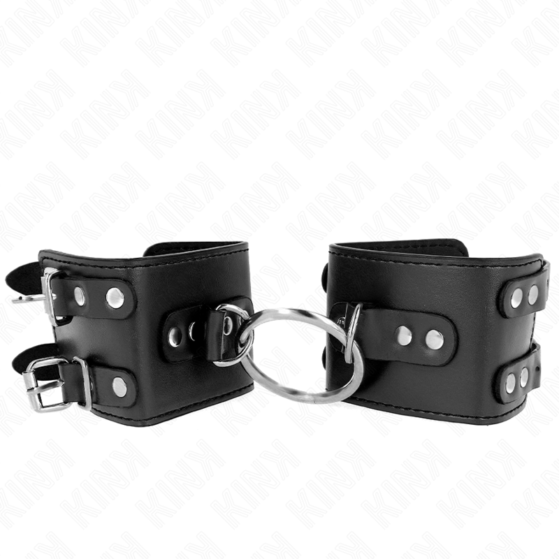 KINK - PUNHOS FIXOS COM ANEL E PRETOS AJUSTÁVEIS PRETOS 17-22 CM X 6,5 CM - Imagem 2