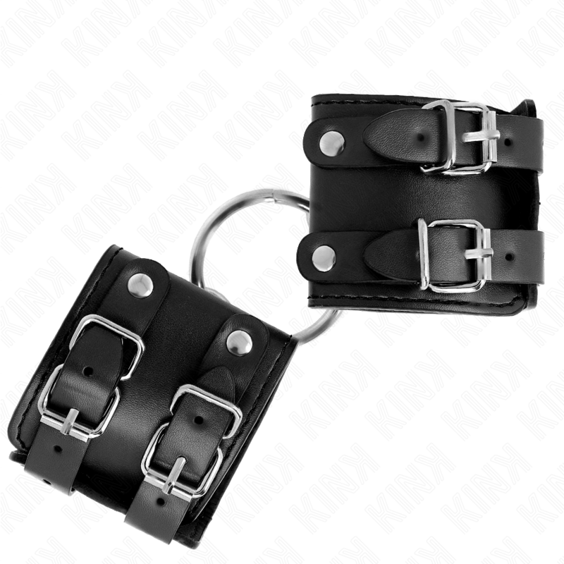 KINK - PUNHOS FIXOS COM ANEL E PRETOS AJUSTÁVEIS PRETOS 17-22 CM X 6,5 CM - Imagem 3