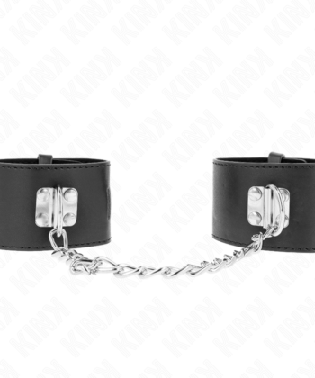 Visão alternativa de KINK - PUNHOS FIXOS COM CORRENTE 30 CM E FECHAMENTO DE CADEADO PRETO AJUSTÁVEIS 16-23 CM X 5,5 CM