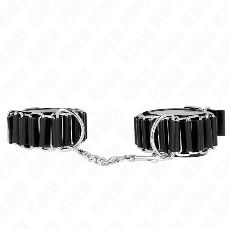 KINK - RETENÇÕES DE PULSO FINAS DOBRADIÇADAS PRETAS AJUSTRÁVEIS 16-22 CM X 3,5 CM - Imagem 2