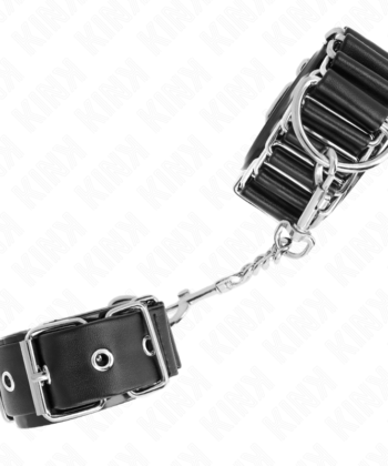 KINK - RETENÇÕES DE PULSO FINAS DOBRADIÇADAS PRETAS AJUSTRÁVEIS 16-22 CM X 3,5 CM - Imagem 3