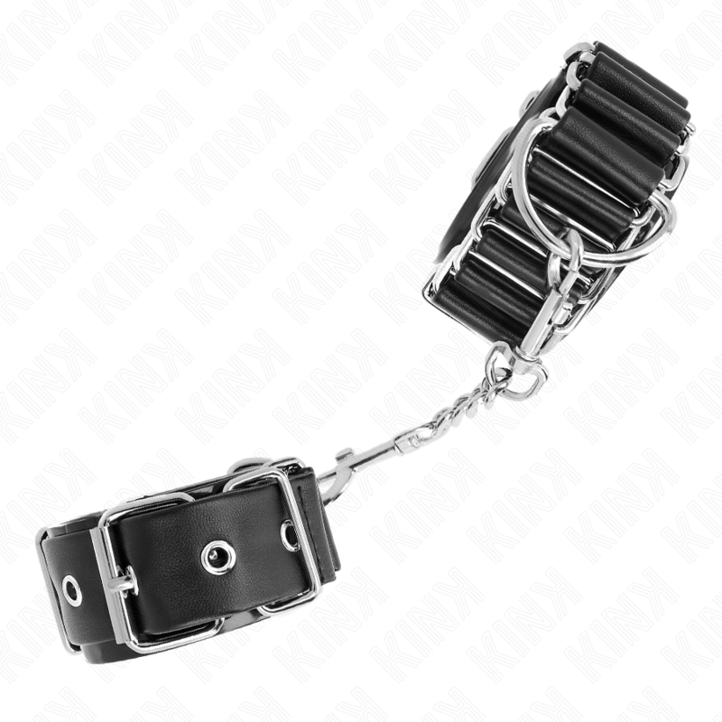 KINK - RETENÇÕES DE PULSO FINAS DOBRADIÇADAS PRETAS AJUSTRÁVEIS 16-22 CM X 3,5 CM - Imagem 3