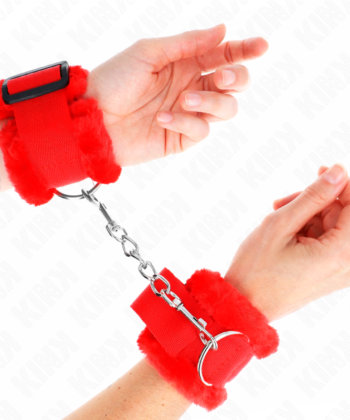 KINK - PULSO FORRO PELUDO VERMELHO AJUSTÁVEL 17-31 CM X 7 CM