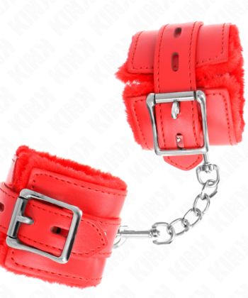 KINK - PULSO FORRO DE PELE COM FUROS QUADRADOS VERMELHO E CINTO VERMELHO AJUSTÁVEL 17-29 CM X 6 CM - Imagem 3