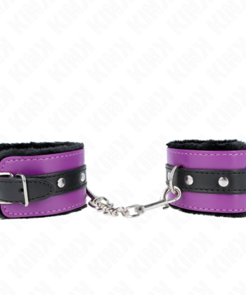 KINK - PULSO PREMIUM FORRO DE PELE PRETO COM CINTO ROXO / PRETO AJUSTÁVEL 17-29 CM X 6 CM - Imagem 2
