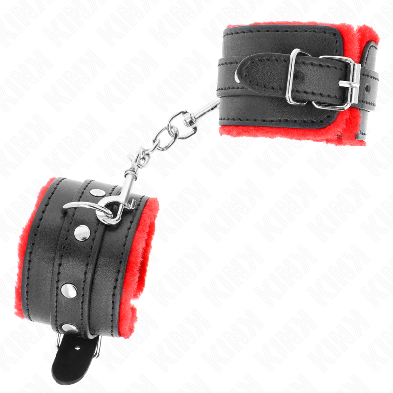 KINK - PULSO PREMIUM FORRO DE PELE VERMELHO COM CINTO PRETO AJUSTÁVEL 17-29 CM X 6 CM - Imagem 3