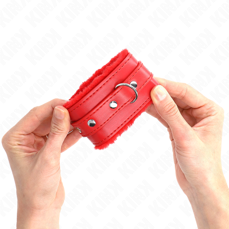 KINK - PULSO PREMIUM FORRO DE PELE VERMELHO COM CINTO VERMELHO AJUSTÁVEL 17-29 CM X 6 CM - Imagem 4