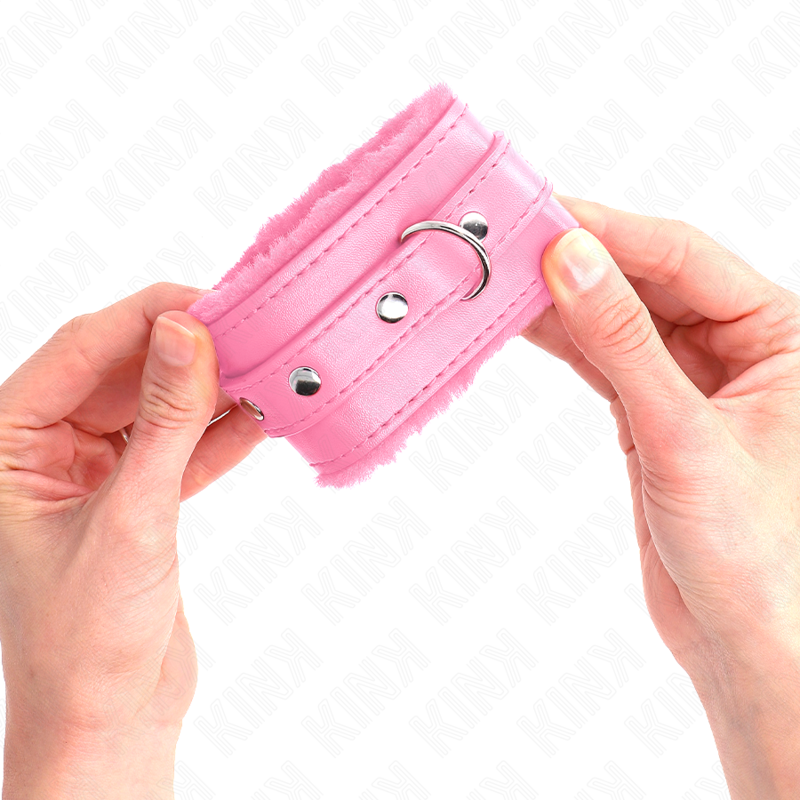 KINK - PULSO PREMIUM FORRO DE PELE ROSA COM CINTO ROSA AJUSTÁVEL 17-29 CM X 6 CM - Imagem 4