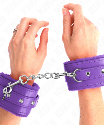 KINK - PULSO FORRO DE PELE PREMIUM ROXO COM CINTO ROXO AJUSTÁVEL 17-29 CM X 6 CM