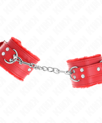 KINK - PULSO FORRO DE PELE VERMELHO COM CINTO VERMELHO AJUSTÁVEL 17-29 CM X 6 CM - Imagem 3