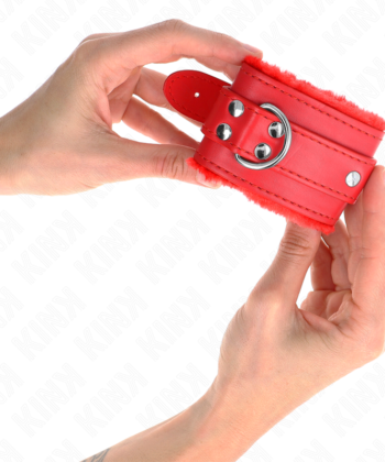KINK - PULSO FORRO DE PELE VERMELHO COM CINTO VERMELHO AJUSTÁVEL 17-29 CM X 6 CM - Imagem 4