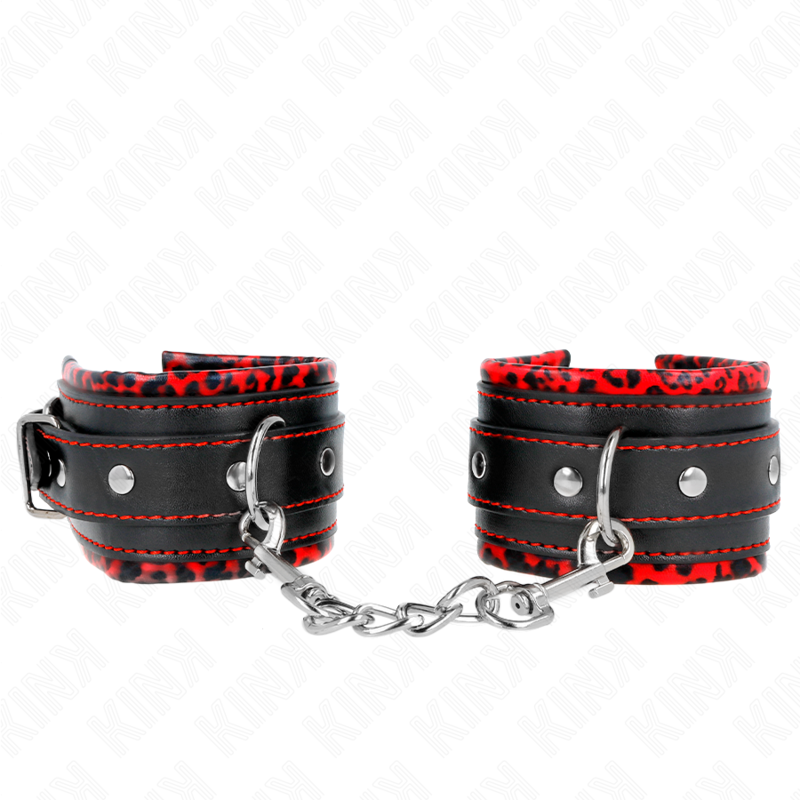 KINK - PULSO FORRO DE PELE VERMELHO / PRETO AJUSTÁVEL 17-29 CM X 6 CM - Imagem 2