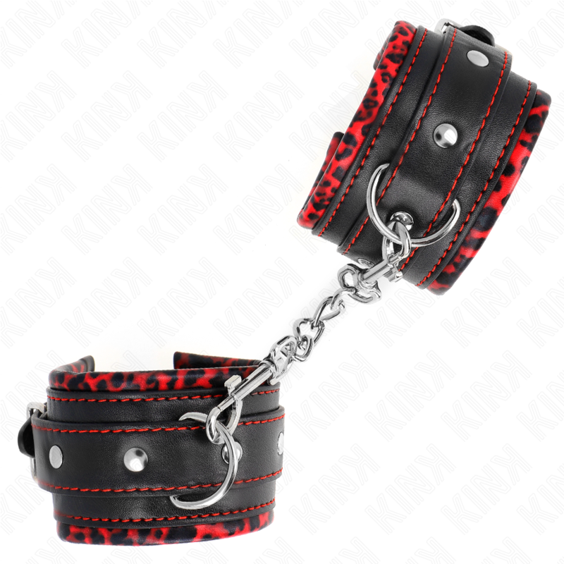 KINK - PULSO FORRO DE PELE VERMELHO / PRETO AJUSTÁVEL 17-29 CM X 6 CM - Imagem 3