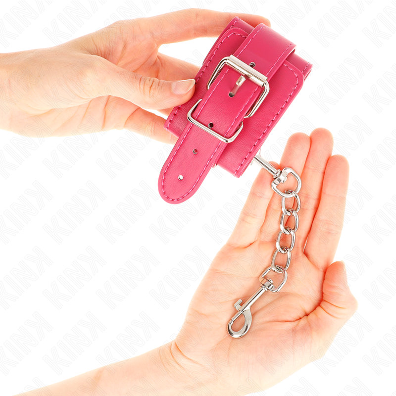 KINK - PUNHOS RASPBERRY ROSE COM FORRO RASPBERRY ROSE AJUSTÁVEL 20-28 CM X 5,5 CM - Imagem 4